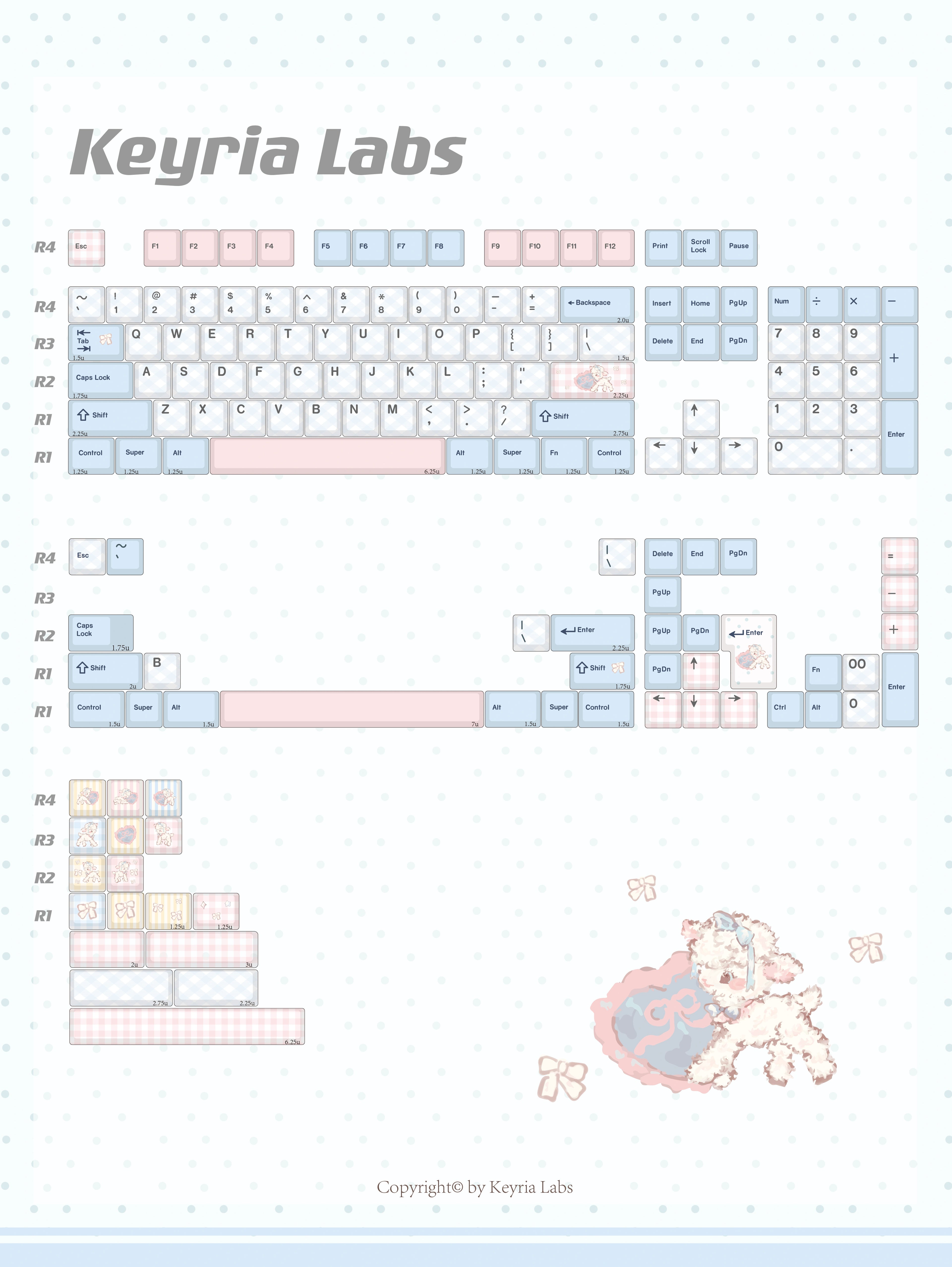 Little Lamb by the Pillow Keycaps – PBT Dye-Sub Kawaii Set | Keyria Labs