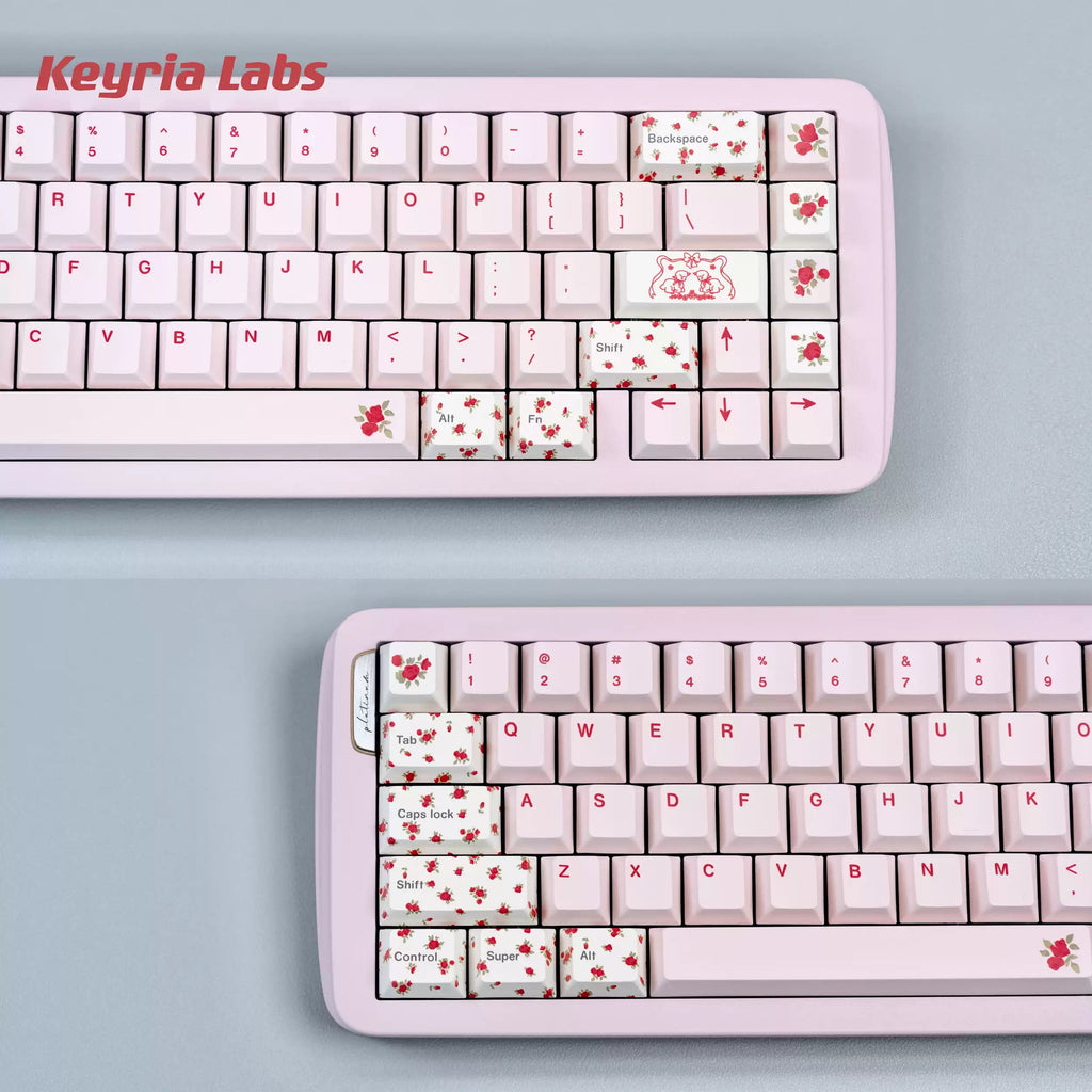 Alessandra Lamb Rose Keycap Set 🌹🐑- PBT Dye-Sub Kawaii Set | Keyria Labs