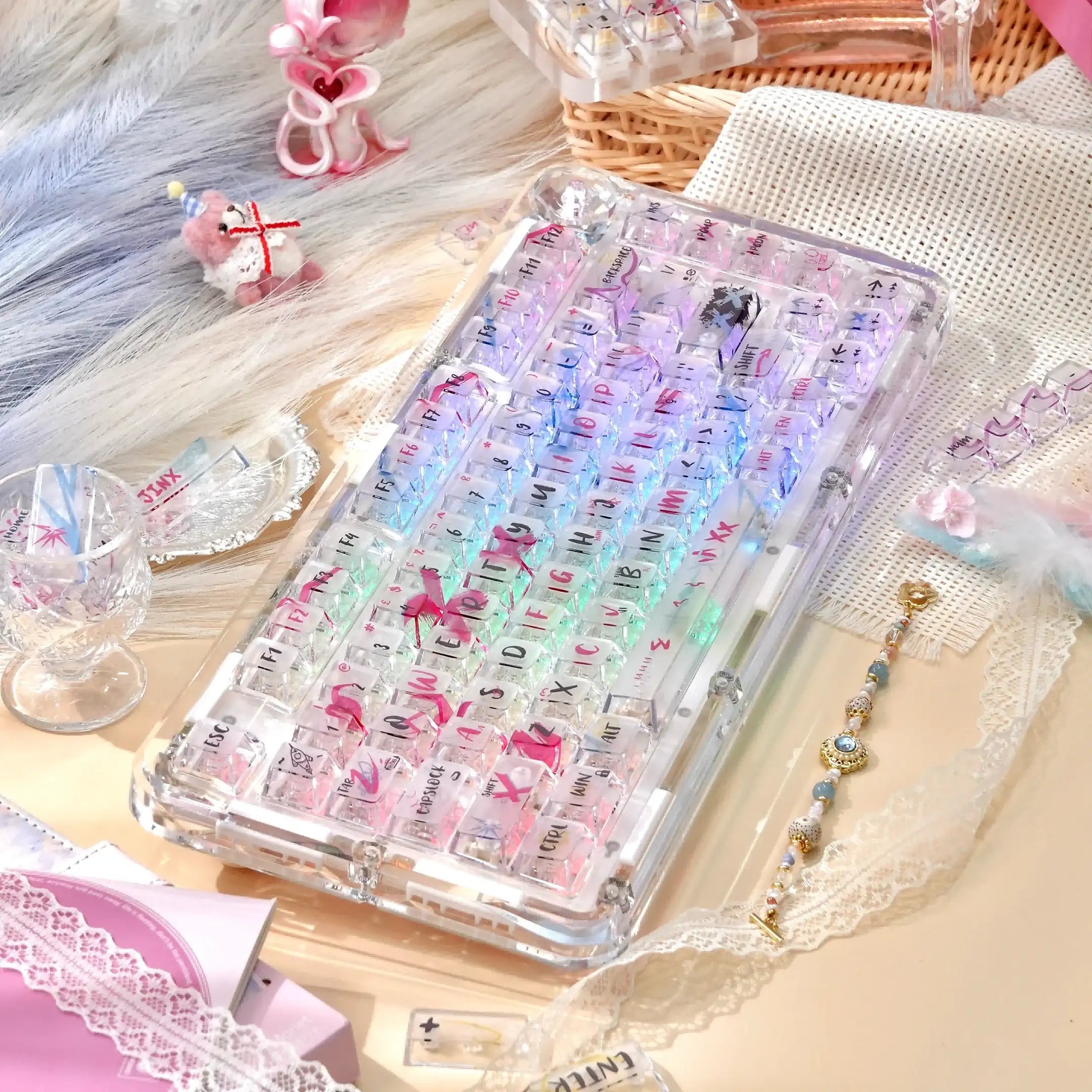 frosted crystal mechanical keyboard keycaps