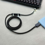 Honeycomb Mesh Luminous 8K OCC Copper Keyboard Cable | 8-Strand Hand-Braided Custom Type-C Cable