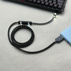 Honeycomb Mesh Luminous 8K OCC Copper Keyboard Cable | 8-Strand Hand-Braided Custom Type-C Cable