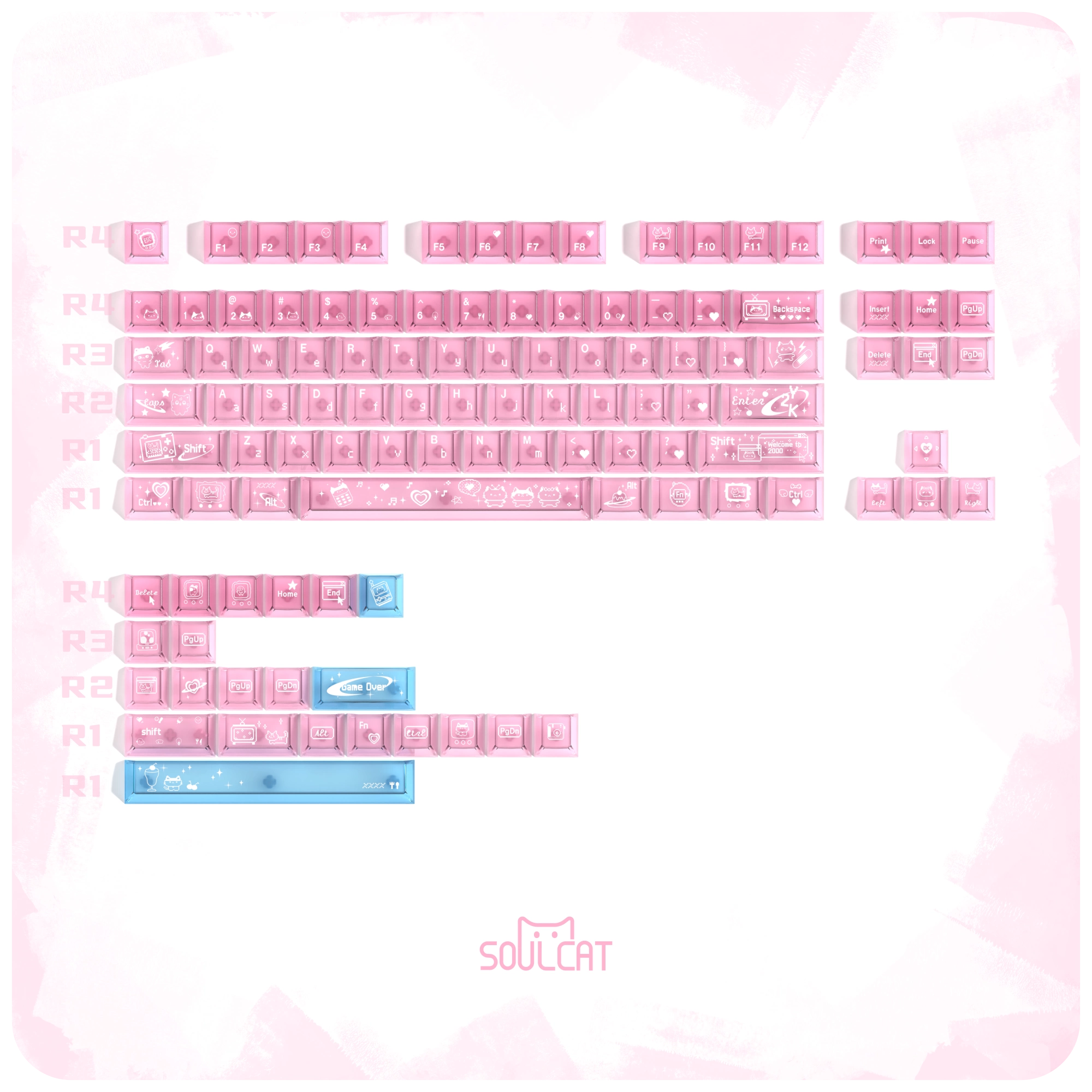 Electronic Meow Meow PC Keycaps | ARKTCAT x SOULCAT