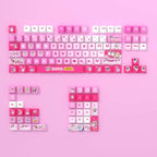 Doro Side-Printed Shine-Through Keycaps 2025 – PBT Dye-Sub Pink Anime Girl Set (60/68 or Full 140+ Keys)