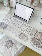 Girl's Dream Gingham Wrist Rest Mouse Pad | Cute Kawaii  Wrist Rest Mouse Pad