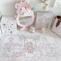 Strawberry Tea Party Desk Mat | Kawaii Lace Mouse Pad PU Leather Waterproof Extra Large Desk Pad for Office & Home