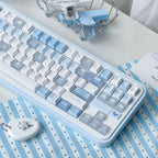 STARLIGHT MINIMALIST BLUE & WHITE PBT+PC KEYCAP SET - CHERRY PROFILE | DOKI LAB