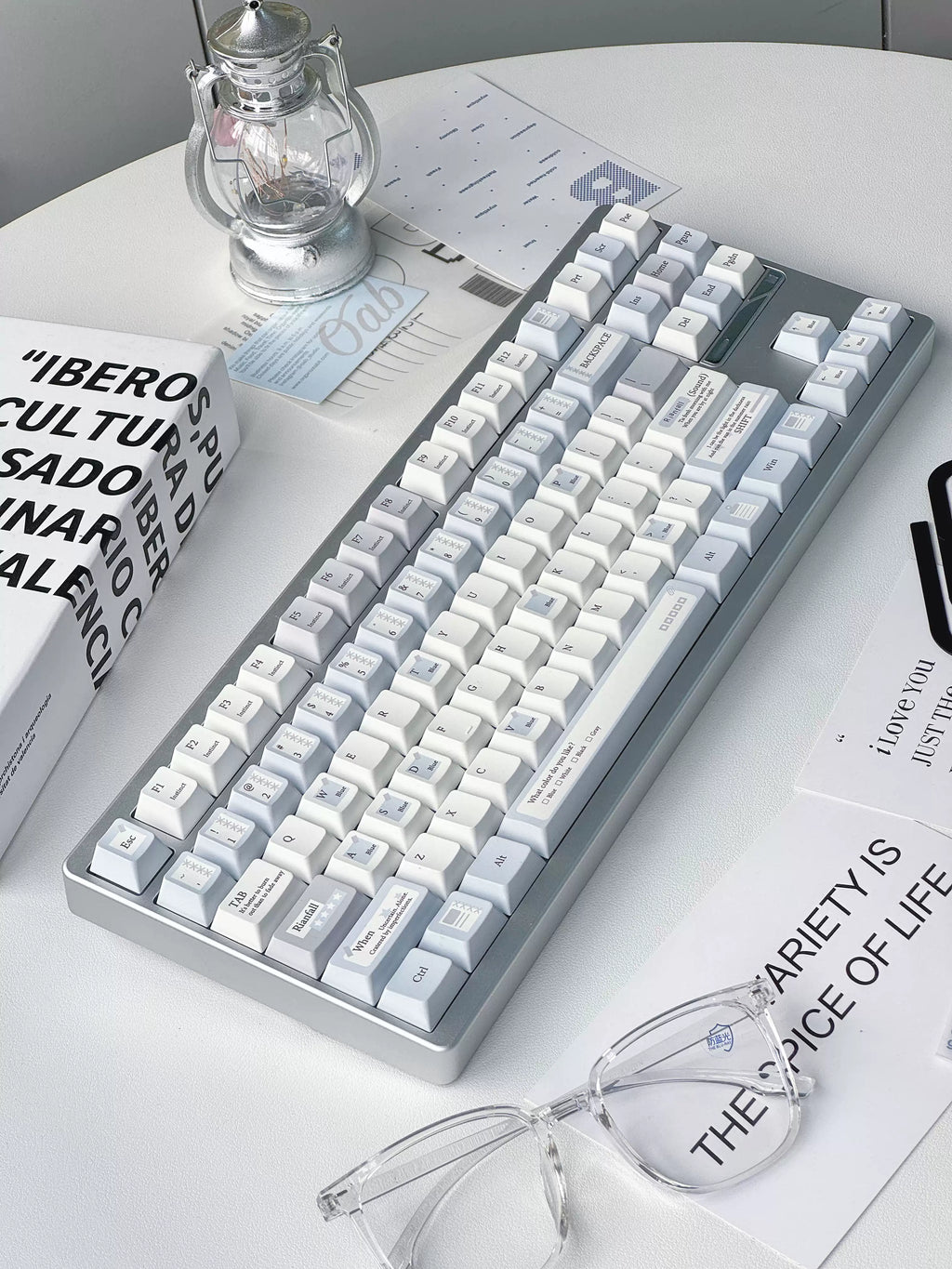Traces of Blue Keycap Set – Cherry Profile Dye-Sub PBT Custom Keycaps | Doki Lab
