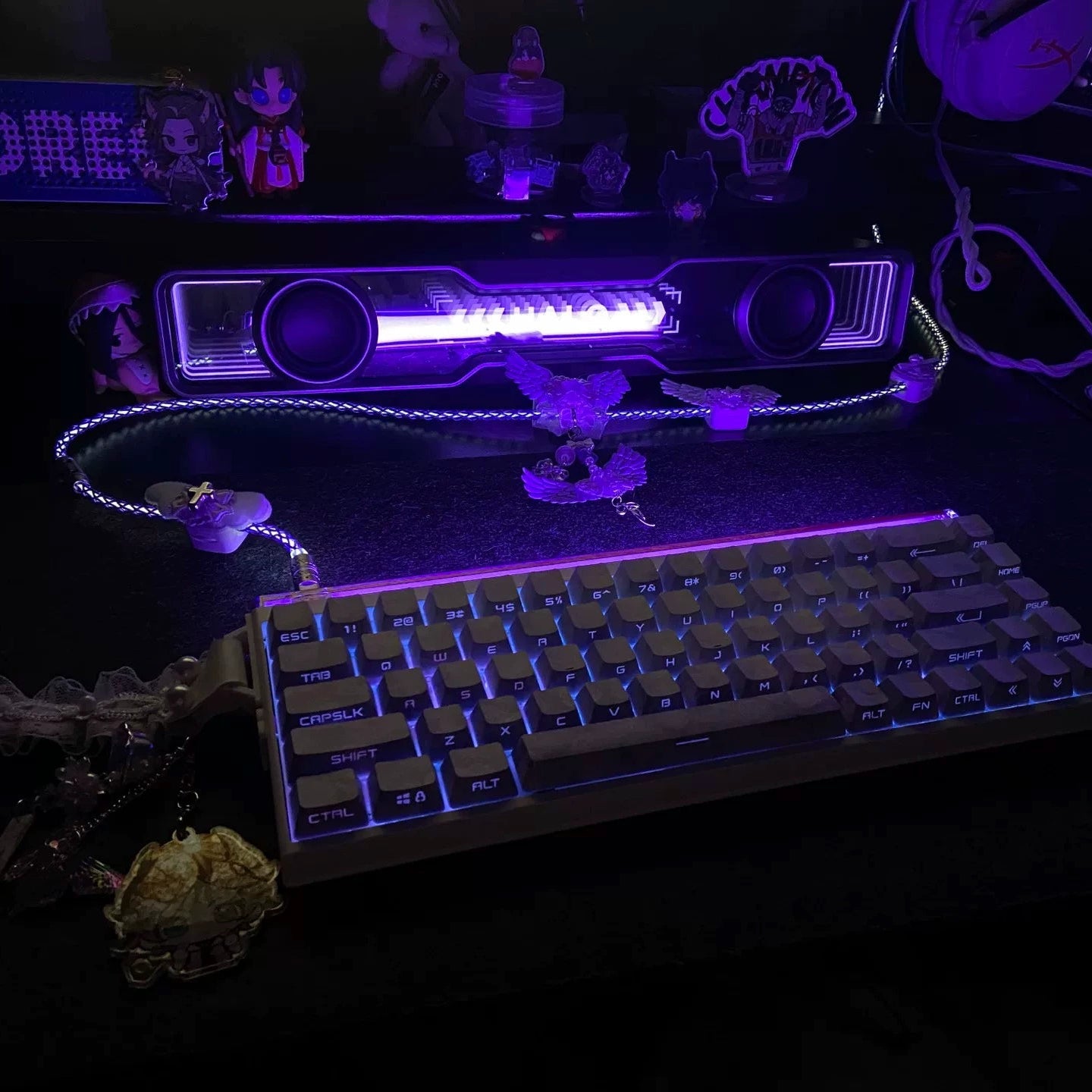 Angel Wings Handcrafted Luminous 8K Polling Rate Keyboard Cable | ARKTCAT