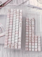Pudding Roll Keycap Set – Pastel Pink Kawaii PBT 5-Side Dye-Sub Cherry Profile Keycaps