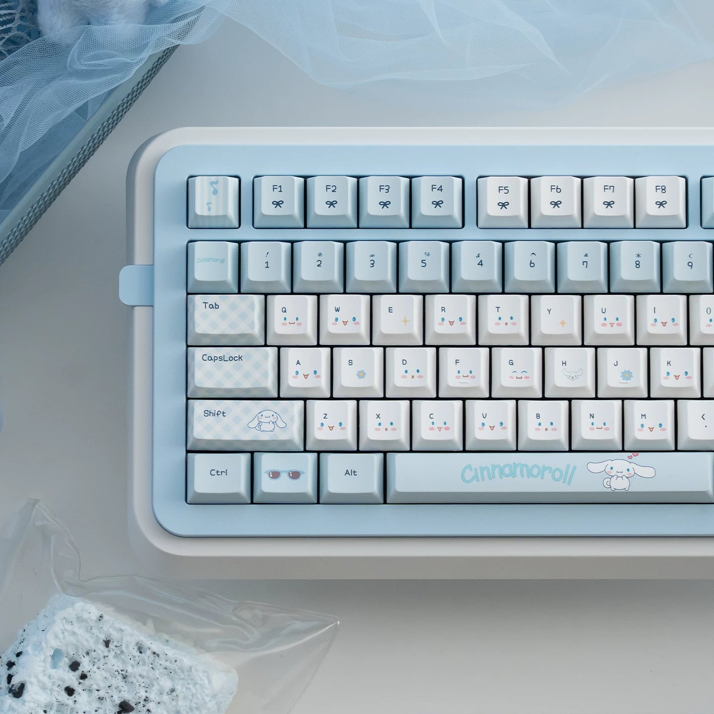 Cinnamoroll Cute Blue Keycap Set – PBT Dye-Sublimation Keycaps for Mechanical Keyboards (MOA & Cherry Profiles)