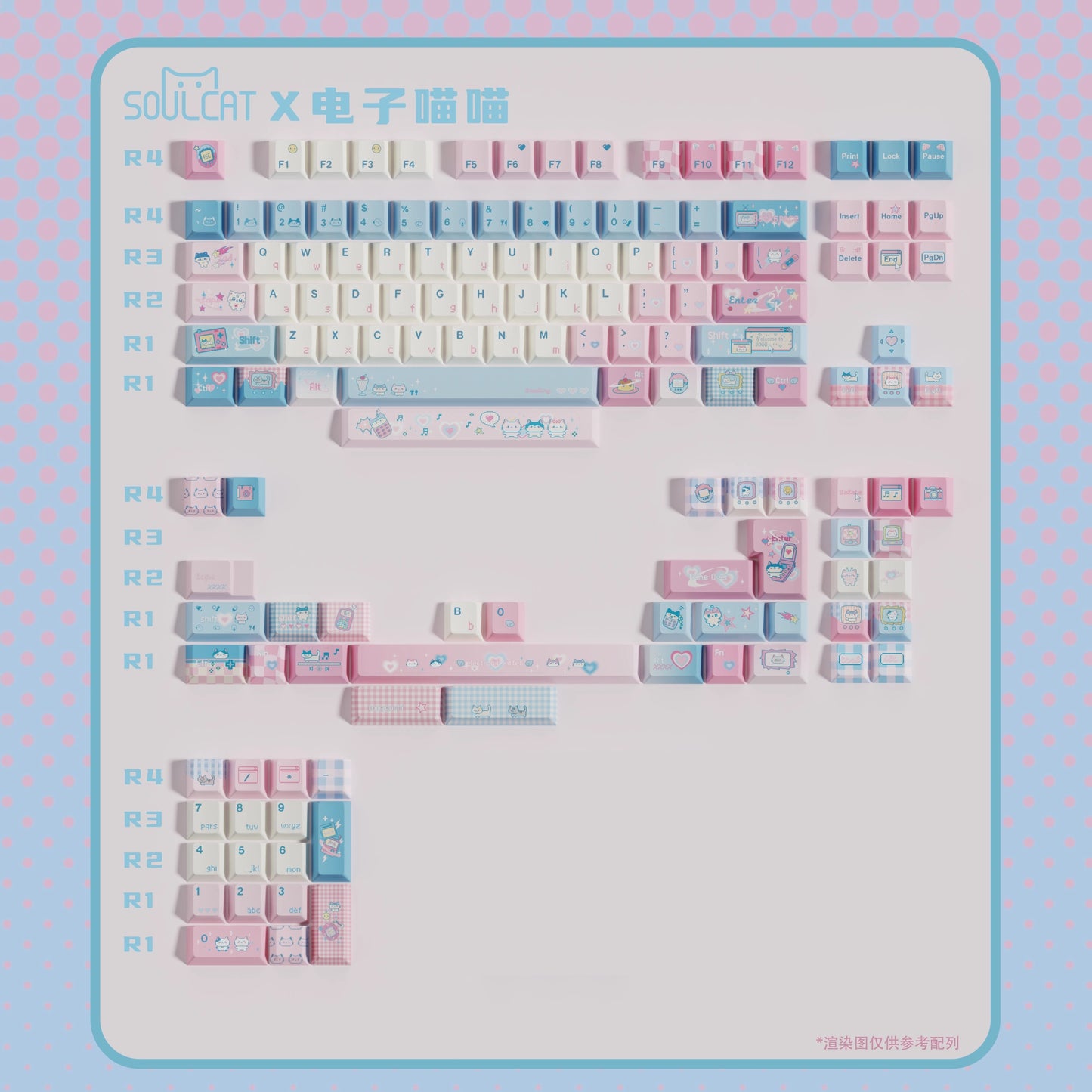 Electronic Meow Meow Keycaps – PBT+PC | ARKTCAT x SOULCAT