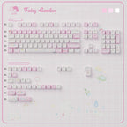 Fairy Garden Keycap Set – Cute Pastel Pink & Milk White PBT Keycaps | U're Lab