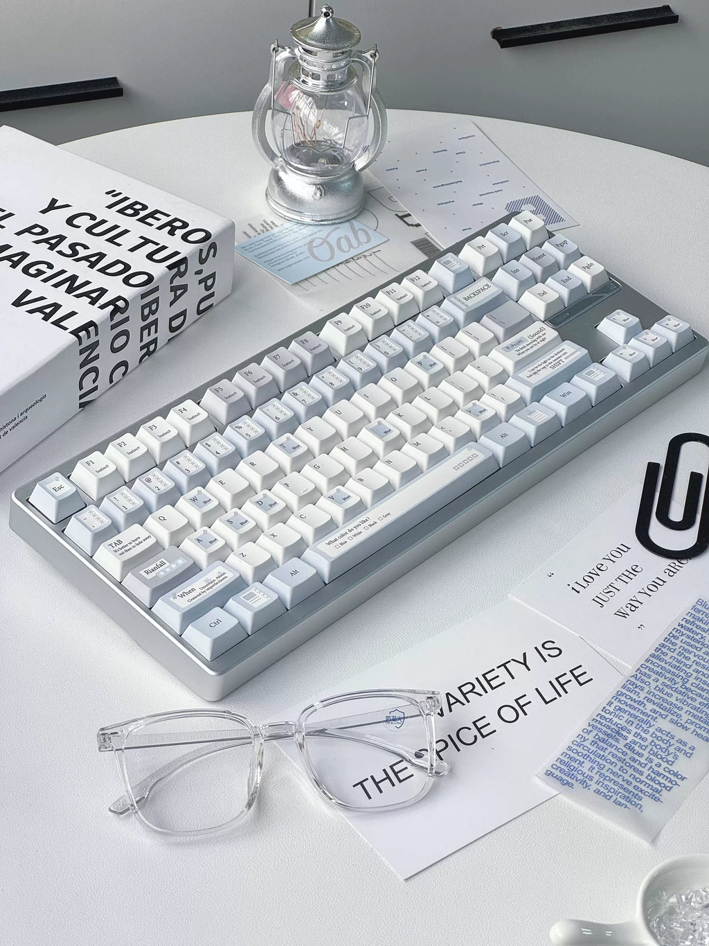 Traces of Blue Keycap Set – Cherry Profile Dye-Sub PBT Custom Keycaps | Doki Lab