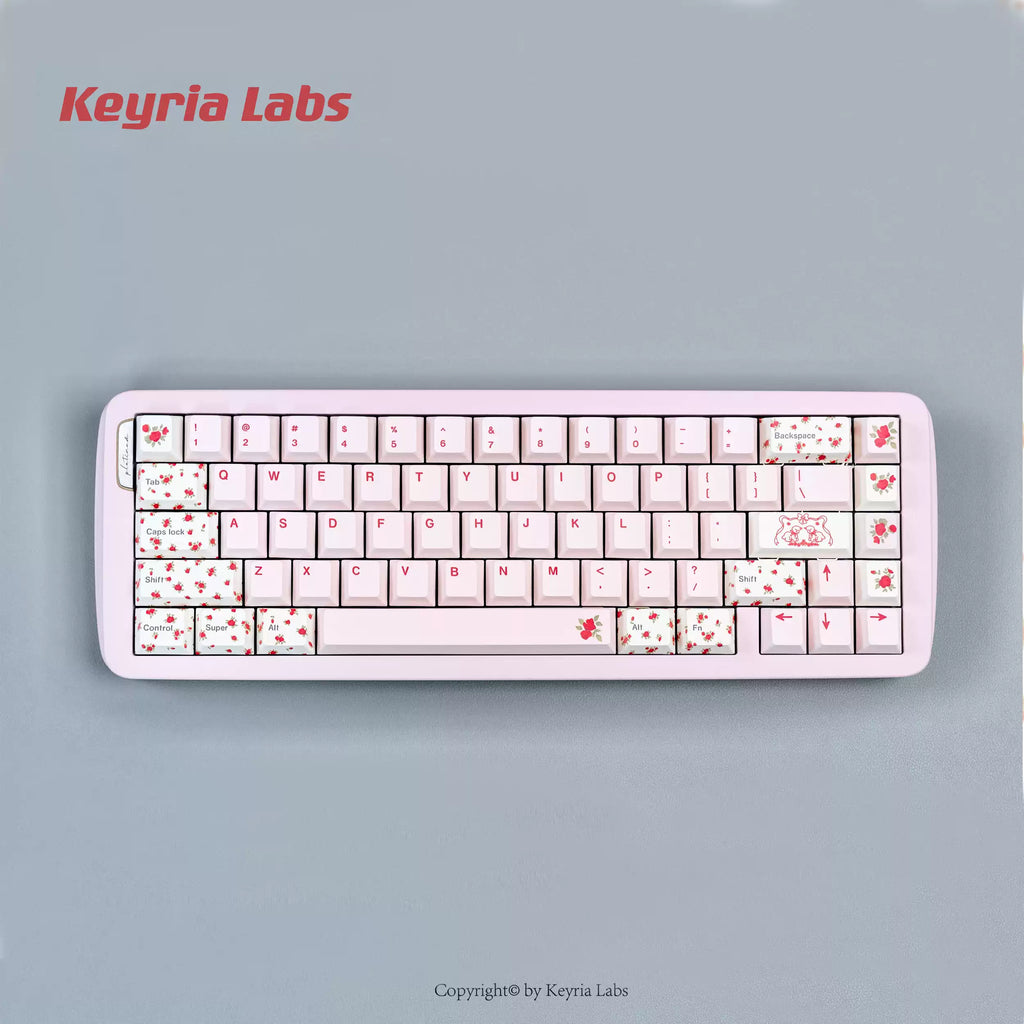 Alessandra Lamb Rose Keycap Set 🌹🐑- PBT Dye-Sub Kawaii Set | Keyria Labs