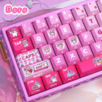 doro keycaps 2025 side printed shine through pbt dye sub pink anime girl full set 140 keys kawaii