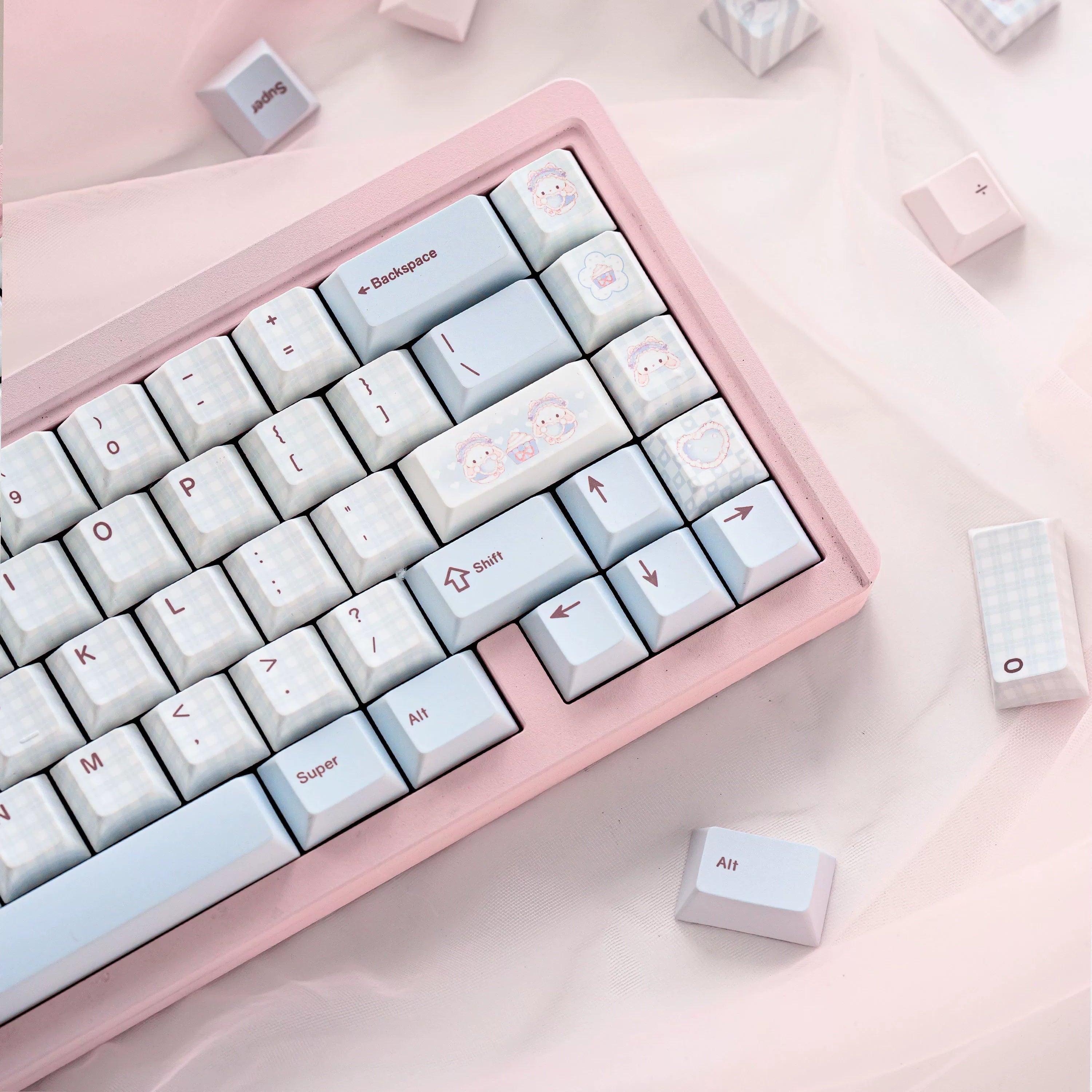 Bear Tea Party Powder Blue Keycaps | Arktcat x Keyria Labs