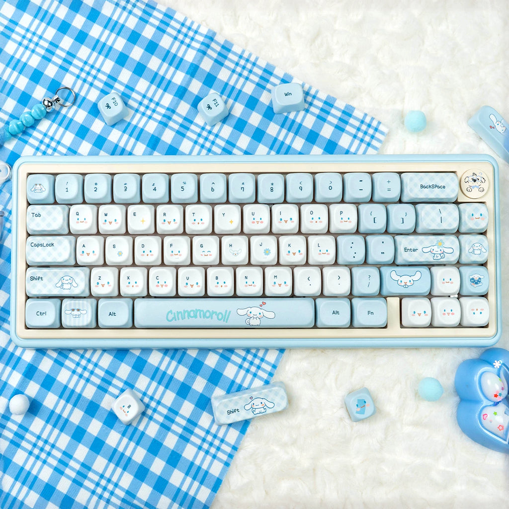 Cinnamoroll Cute Blue Keycap Set – PBT Dye-Sublimation Keycaps for Mechanical Keyboards (MOA & Cherry Profiles)