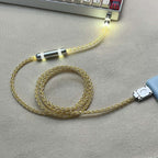 Honeycomb Mesh Luminous 8K OCC Copper Keyboard Cable | 8-Strand Hand-Braided Custom Type-C Cable