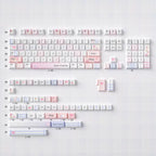 Grid Garden Keycaps Set – Blue & Pink Gingham Floral PBT Dye-Sub, OEM/MOA Profile
