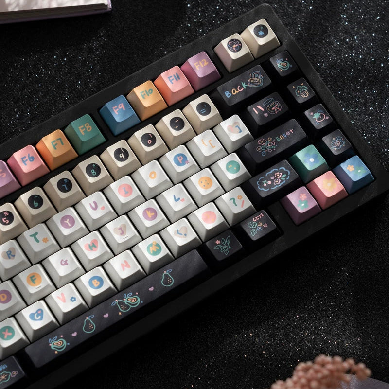 Sweet Cheese Pastry Keycaps Set – 152 Keys Rainbow Pastel PBT Dye-Sub, OEM Profile