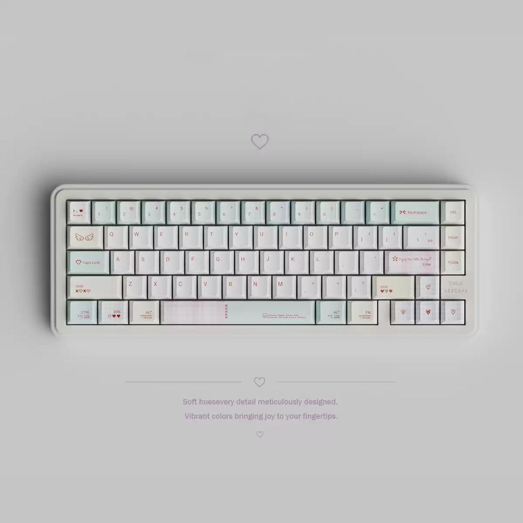 Matcha Mint & Pink Angel Keycap Set