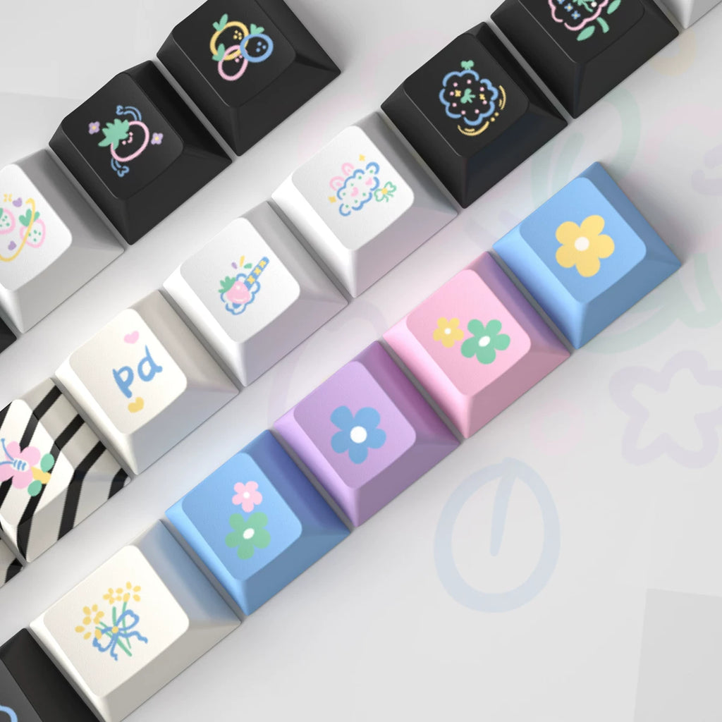 Sweet Cheese Pastry Keycaps Set – 152 Keys Rainbow Pastel PBT Dye-Sub, OEM Profile