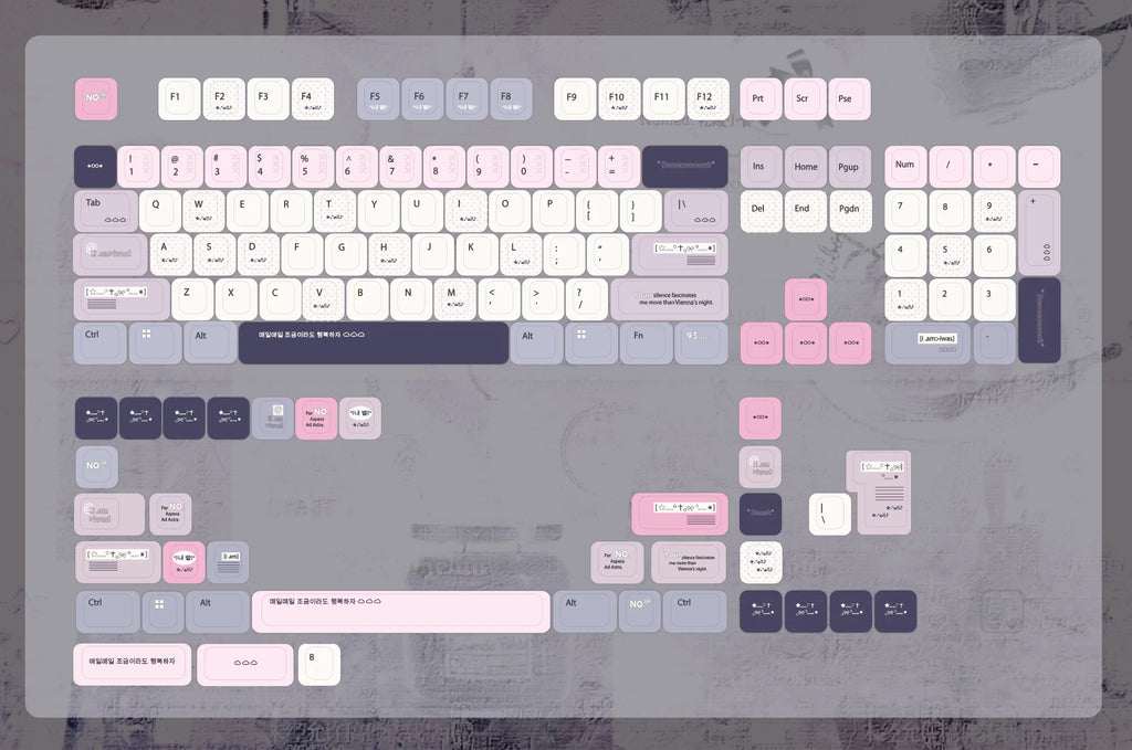 Dreamy Lavender Purple Keycap Set – Cute Pastel Pink Cherry Profile Dye-Sub PBT Keycaps | Doki Lab