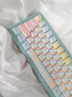 Patchwork Milk Candy Keycap Set 🌸🍬- PBT Dye-Sub Kawaii Set | Keyria Labs