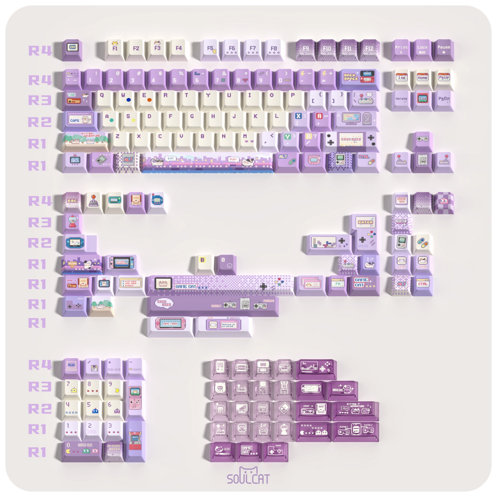 Cyber Kitty Arcade Keycaps – PBT+PC | ARKTCAT x SOULCAT