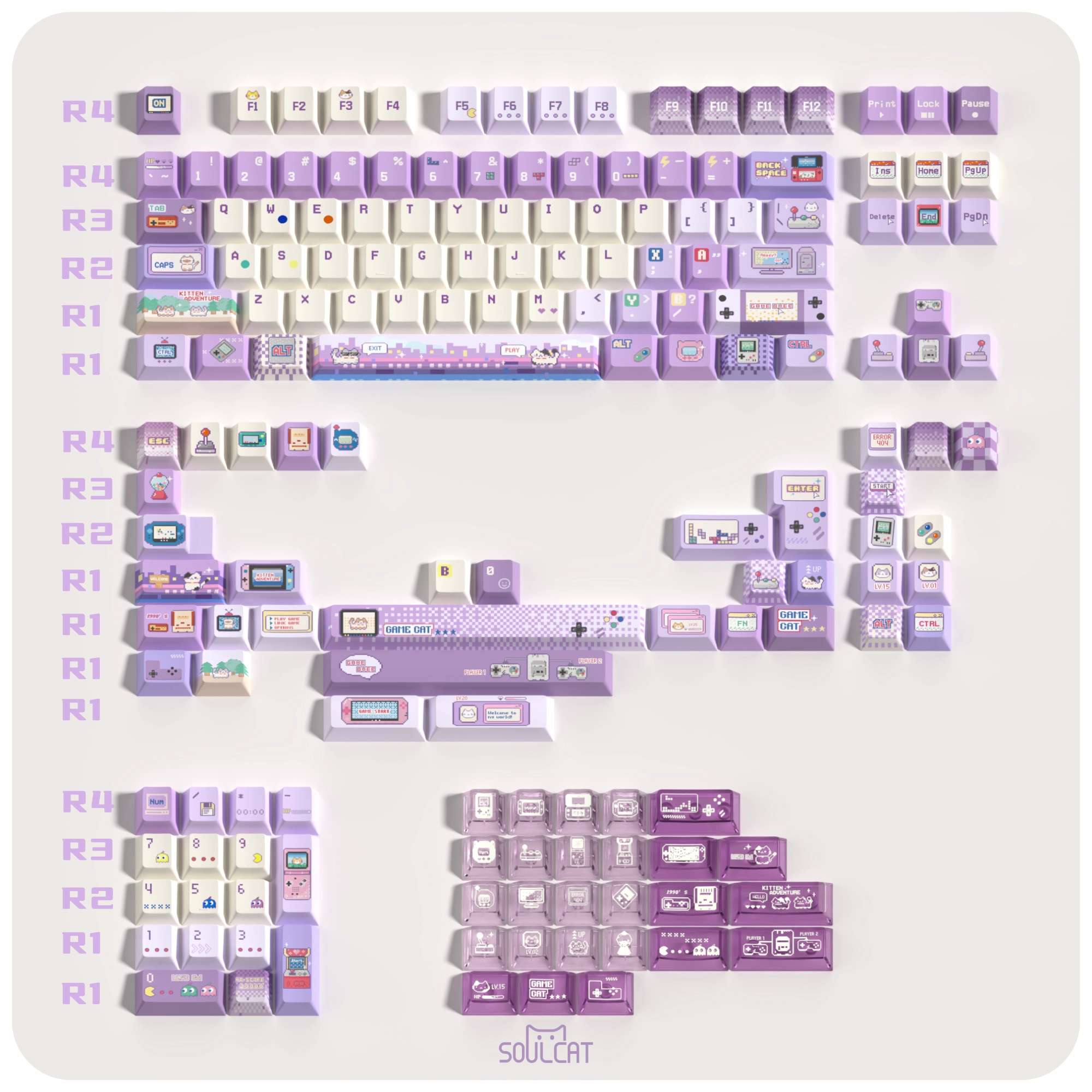 Cyber Kitty Arcade Keycaps – PBT+PC | ARKTCAT x SOULCAT