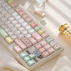 Retro Dessert Shop Keycap Set 🍒🧁- PBT Dye-Sub Kawaii Set | Keyria Labs