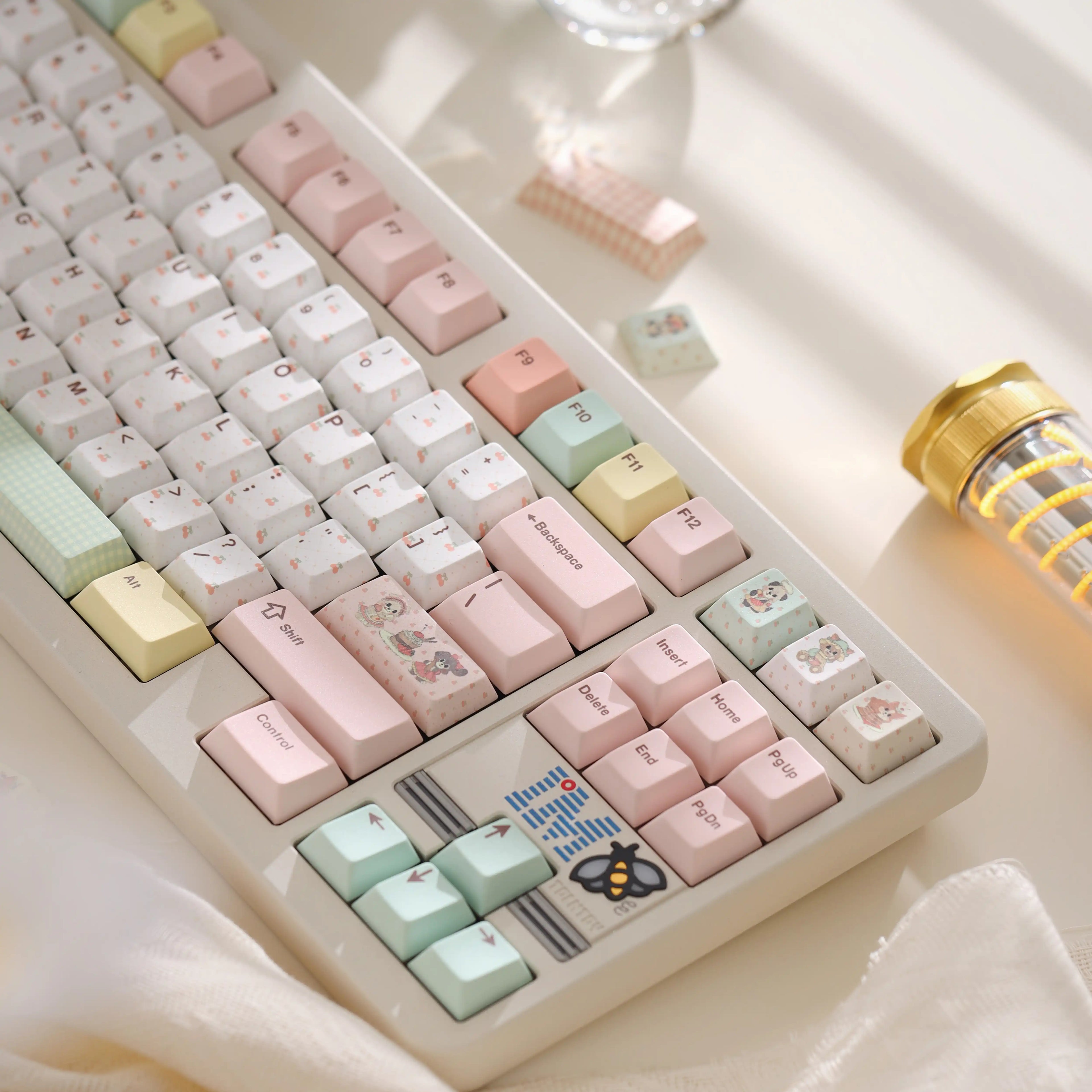 Retro Dessert Shop Keycap Set 🍒🧁- PBT Dye-Sub Kawaii Set | Keyria Labs