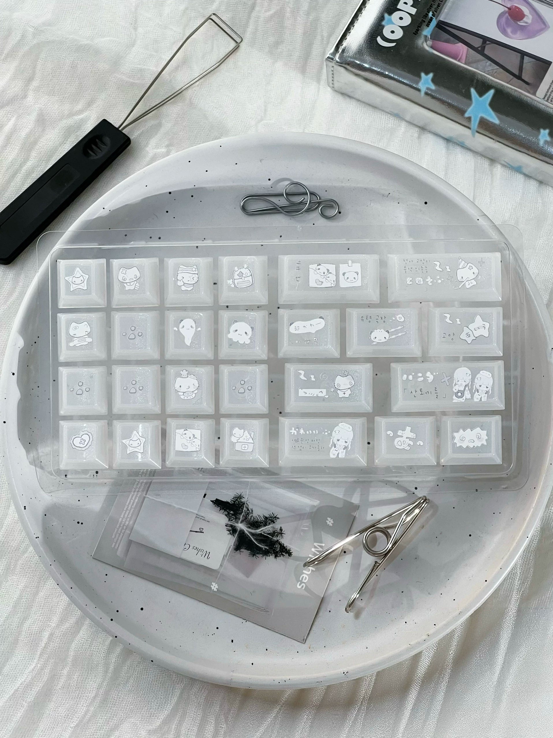 INSOMNIA KAWAII BLUE & WHITE PBT KEYCAP SET - 131 KEYS | ARKTCAT