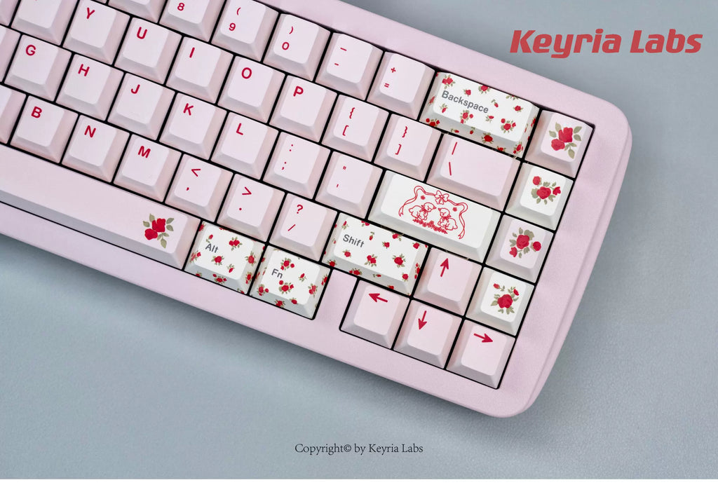 Alessandra Lamb Rose Keycap Set 🌹🐑- PBT Dye-Sub Kawaii Set | Keyria Labs