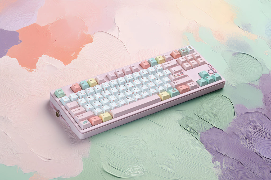 Retro Dessert Shop Keycap Set 🍒🧁- PBT Dye-Sub Kawaii Set | Keyria Labs
