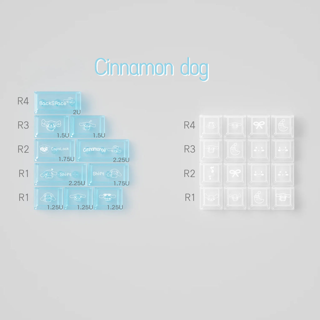 Cinnamoroll Cute Blue Keycap Set – PBT Dye-Sublimation Keycaps for Mechanical Keyboards (MOA & Cherry Profiles)