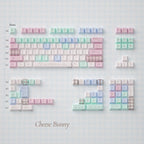 Cheese Bunny Keycap Set | Pastel Bunny Cartoon PBT Keycaps