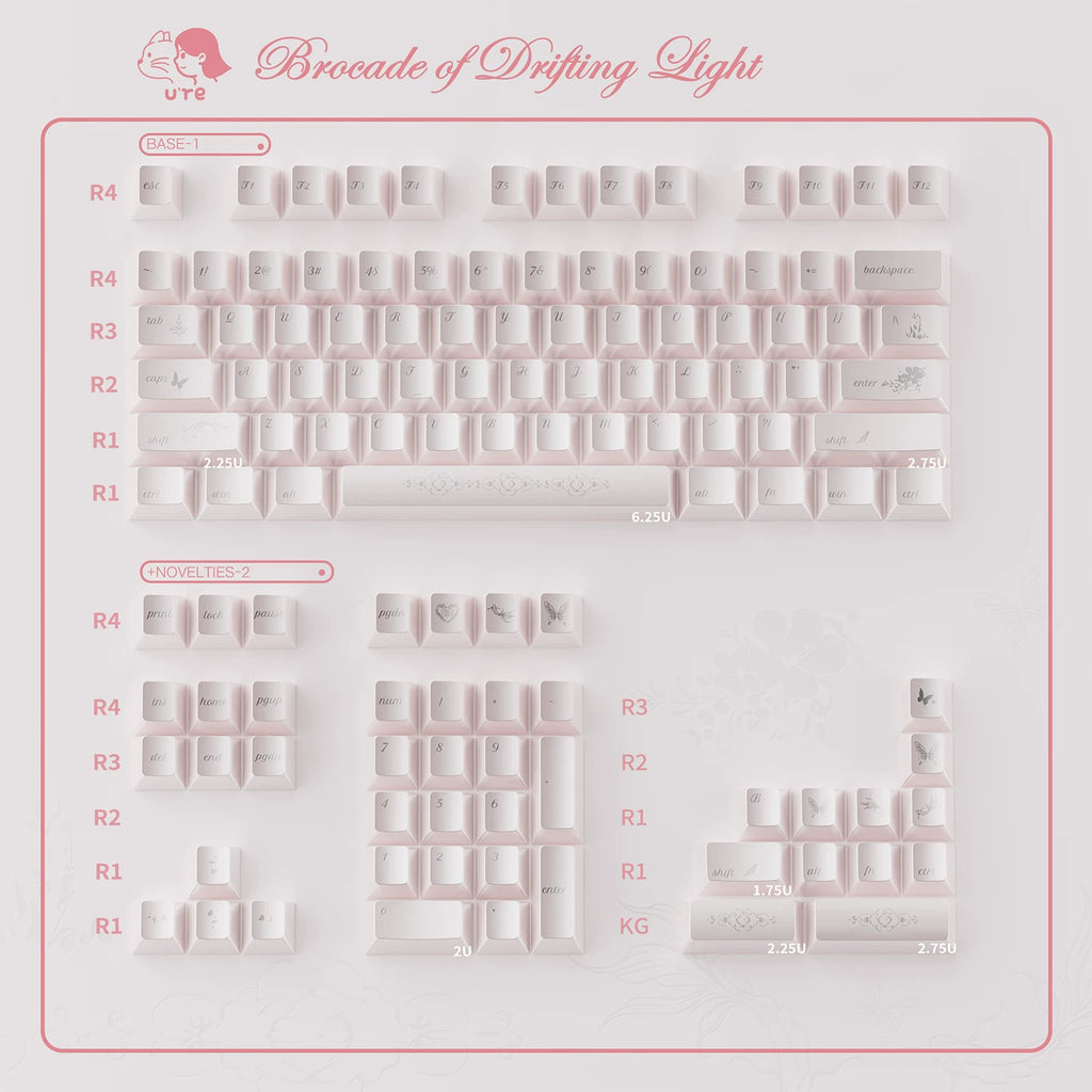Brocade of Drifting Light Pearlescent PBT Keycap Set – Cherry Profile | U're Lab