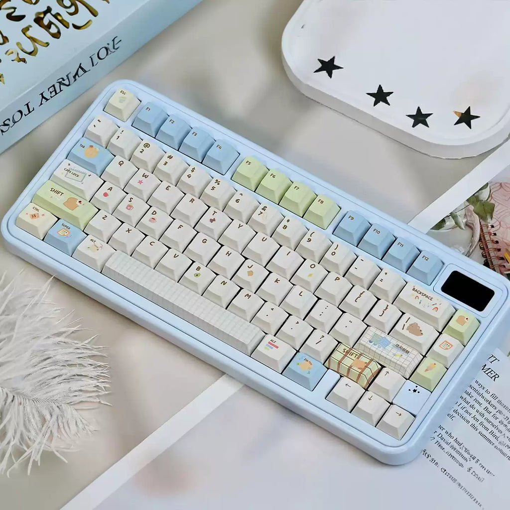 LEISURELY HOLIDAY PASTEL PBT DYE-SUB KEYCAP SET - CHERRY PROFILE | ARKTCAT x U're