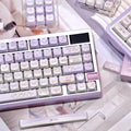 raccoon troop mao profile keycaps 2025 141 keys 5-side dye-sub pbt full set kawaii purple pastel