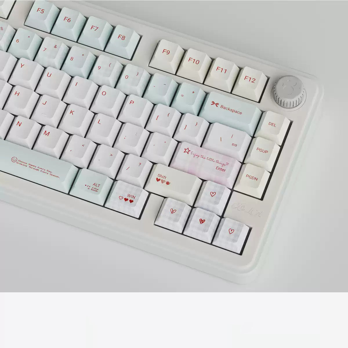 Matcha Mint & Pink Angel Keycap Set