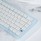 Star Whisper Keycaps Set – Milky White PBT + Translucent PC Constellation Accents, OEM Profile