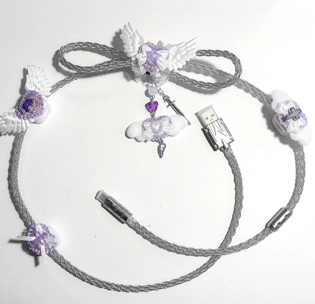 Angel Wings Handcrafted Luminous 8K Polling Rate Keyboard Cable | ARKTCAT