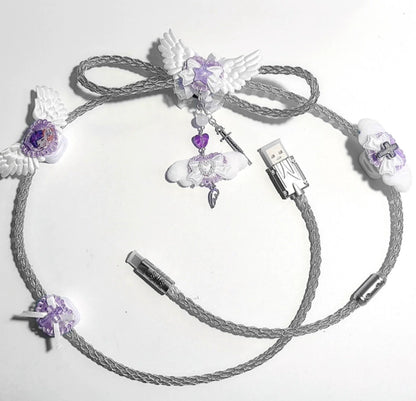 Angel Wings Handcrafted Luminous 8K Polling Rate Keyboard Cable | ARKTCAT