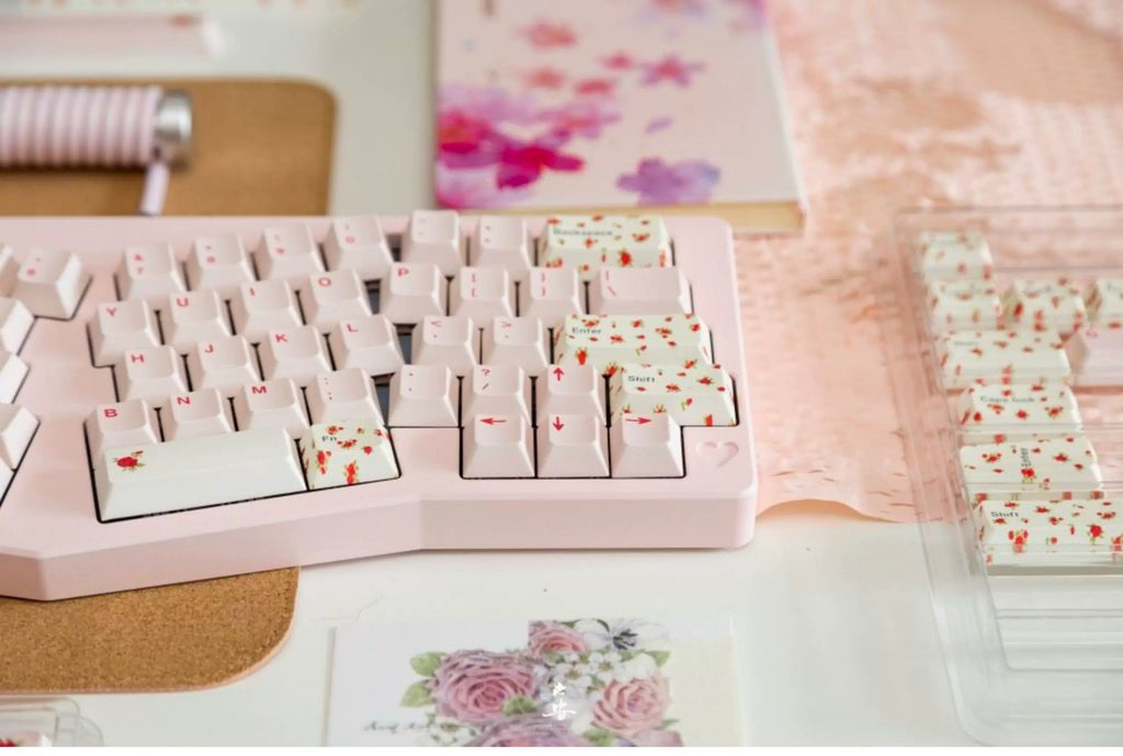 Alessandra Lamb Rose Keycap Set 🌹🐑- PBT Dye-Sub Kawaii Set | Keyria Labs