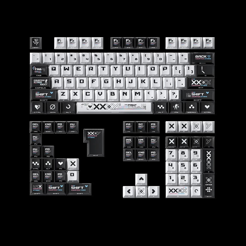 Stylish black Printstream side-legend keycaps on 65 percent keyboard