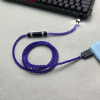 Honeycomb Mesh Luminous 8K OCC Copper Keyboard Cable | 8-Strand Hand-Braided Custom Type-C Cable