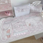Baby Room Desk Mat | Vintage Lace Nursery Bedroom PU Leather Waterproof Desk Pad for Office & Home