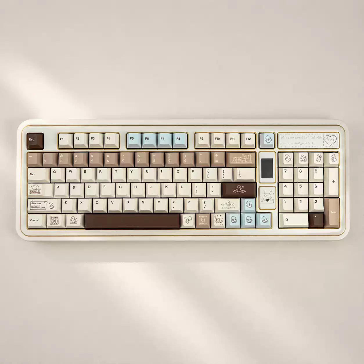 Coco Duck Keycap Set | Cute Duck Cartoon PBT Dye-Sub Keycaps | Arktcat x U're