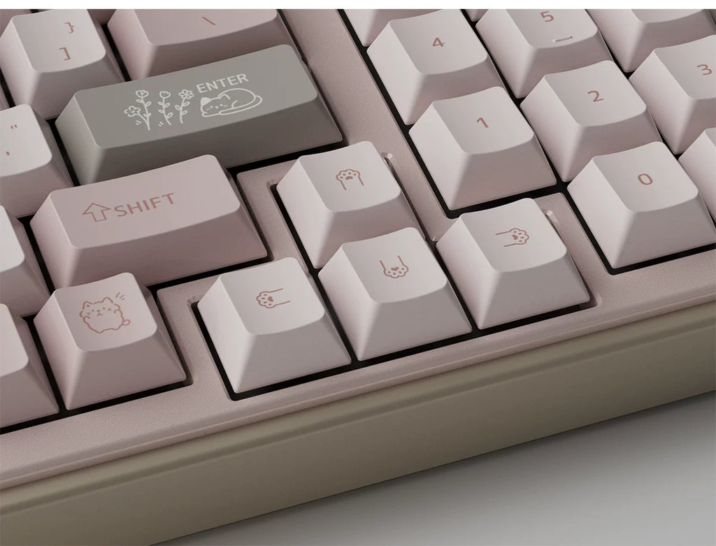 Pink Cat Keycap Set